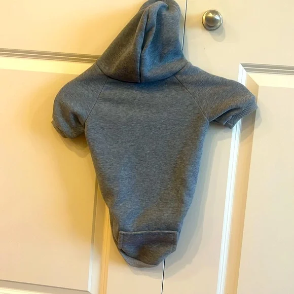 Moving Sale Must Go! Doggie grey hoodie with pocket, adorable, soft never worn - Picture 2 of 4